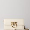 Pinko Pochette Love One Wallet Bianco Seta-Antique Gold Hot