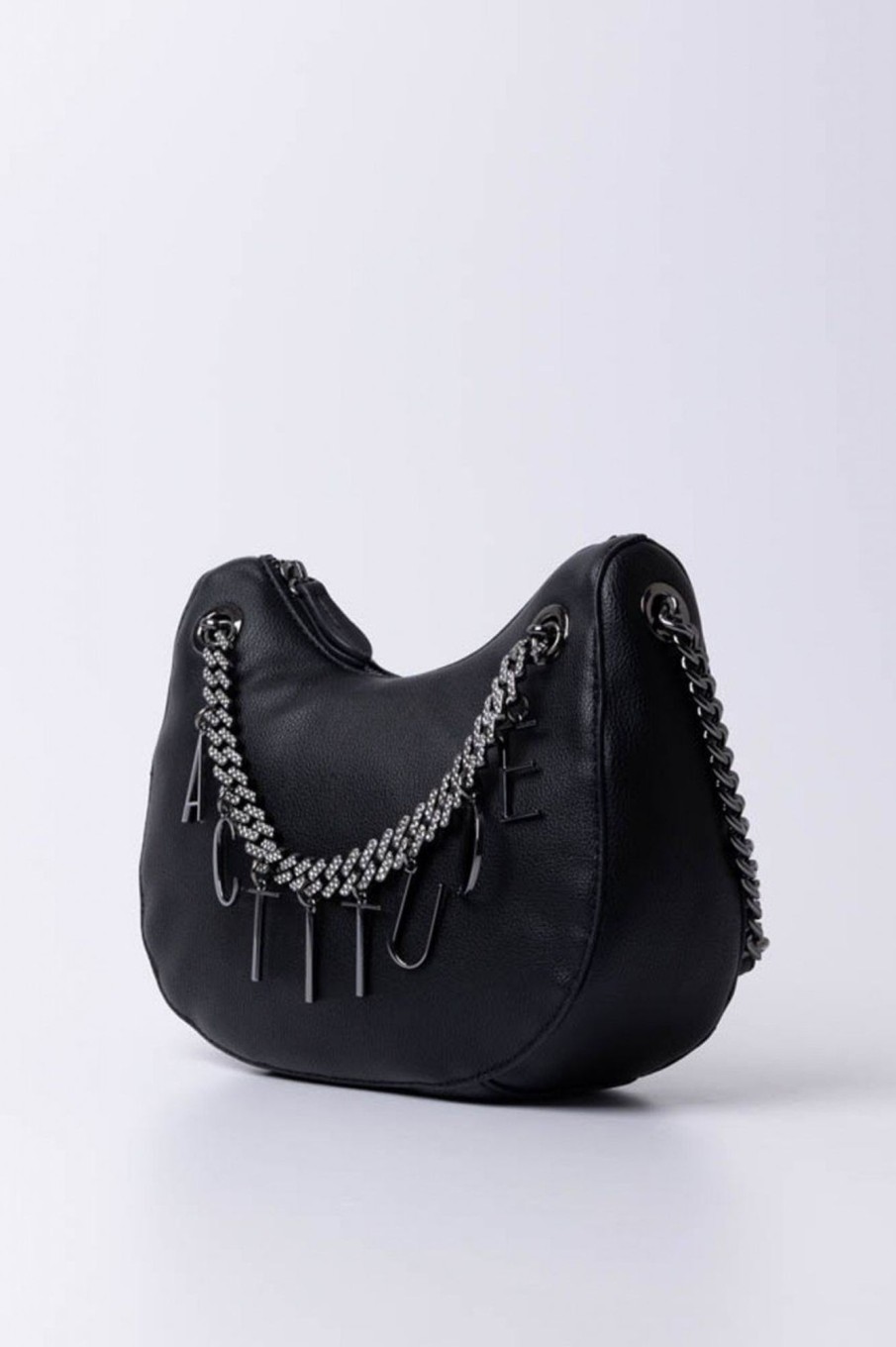 Twin-Set Hobo Bag Con Pendenti Logati Nero Wholesale