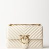 Pinko Love One Classic Bag Bianco Seta-Antique Gold Best