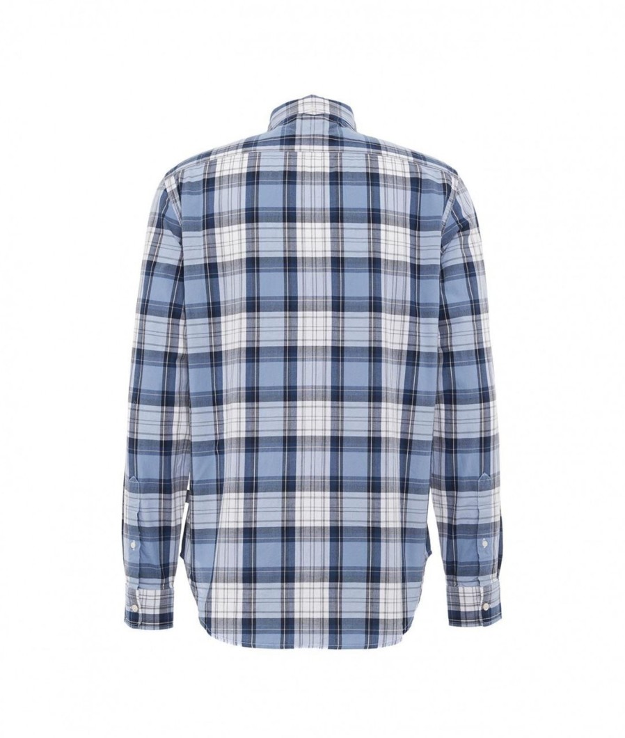 Woolrich Camicia Madras Bu Blu Best