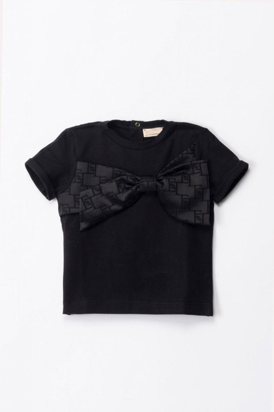 ELISABETTA FRANCHI BAMBINA T-Shirt Con Fiocco Logato Black/Black Best