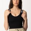 Karl Lagerfeld Bra Top Con Bretelle Logate Black New