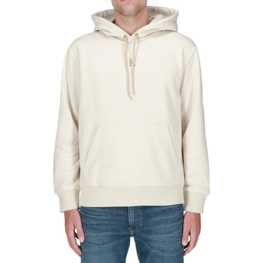 Calvin Klein Jeans Felpa Calvin Klein Jean Uomo Blocking Hoodie Acf Egghell Acf Eggshell Clearance