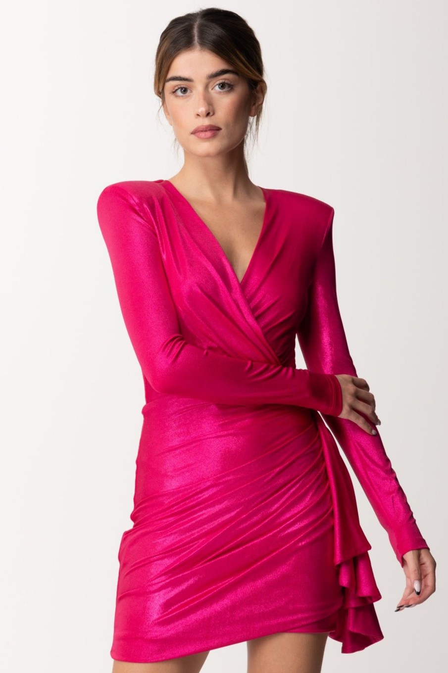 Marco Bologna Mini Dress Scollo A V Fucsia Wholesale