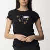 Elisabetta Franchi T-Shirt Con Logo Lettering E Frange Nero Best