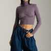 Elisabetta Franchi Dolcevita In Maglia Con Morsetti Logati Candy Violet Online