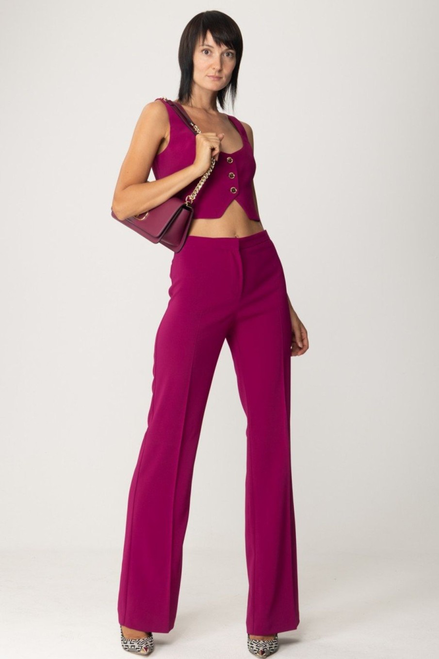 Pinko Pantaloni Flare Viola Buganville Hot