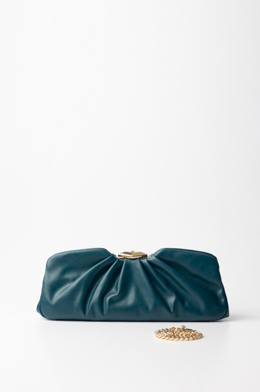 Elisabetta Franchi Clutch Effetto Pelle Lucida Pavone Clearance