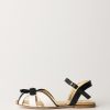 ELISABETTA FRANCHI BAMBINA Sandali Flat Con Fiocchetto Butter/Black Clearance