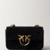 Pinko Mini Love Bag Con Strass Nero-Antique Gold Best