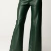 Patrizia Pepe Pantaloni Palazzo In Pelle Lucida Tuscany Green Wholesale