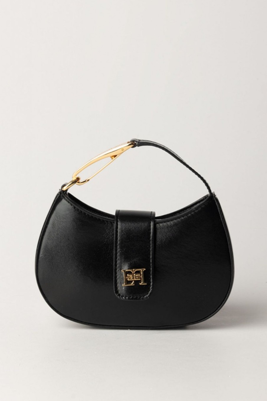 Elisabetta Franchi Hobo Mini In Pelle Laminata Nero Hot