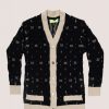 ELISABETTA FRANCHI BAMBINA Cardigan Bicolor In Maglia Nero/Burro Hot