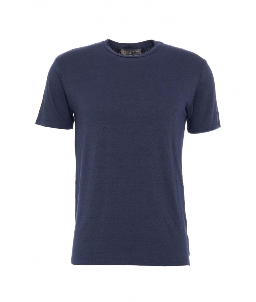 Daniele Fiesoli T-Shirt In Lino Blu Wholesale