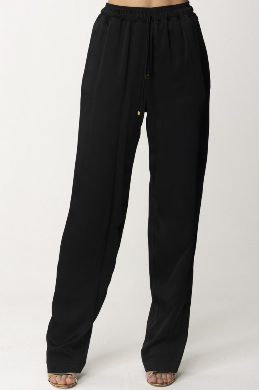 Elisabetta Franchi Pantalone Jogger In Cr00Eape Nero Clearance