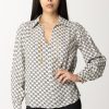 Elisabetta Franchi Camicia Con Stampa Loghi E Accessorio Charms Burro/Nero Hot