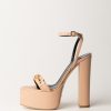 Elisabetta Franchi Sandali Con Platform E Morsetto Logato Nudo New