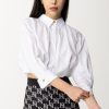 Elisabetta Franchi Camicia Crop Con Nodo Sul Retro Bianco Best