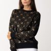 Elisabetta Franchi Maglia In Cotone Con Logo D00E9Co Nero Hot