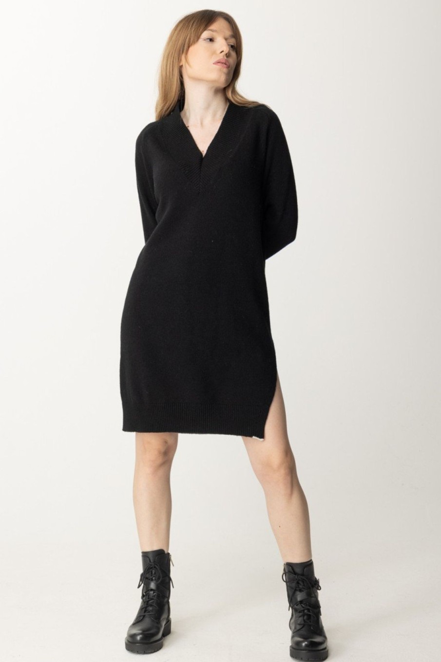 Semicouture Abito In Maglia Thea Nero Clearance