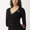 Elisabetta Franchi Cardigan Con Logo E Bottoni Nero Best