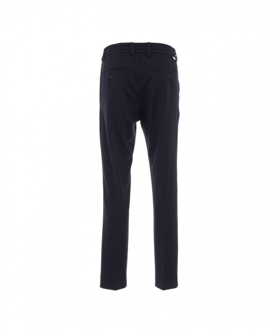 Paolo pecora Pantalone In Jersey Blu Scuro Clearance