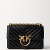 Pinko Love One Mini Bag Trapuntata Nero-Antique Gold Hot