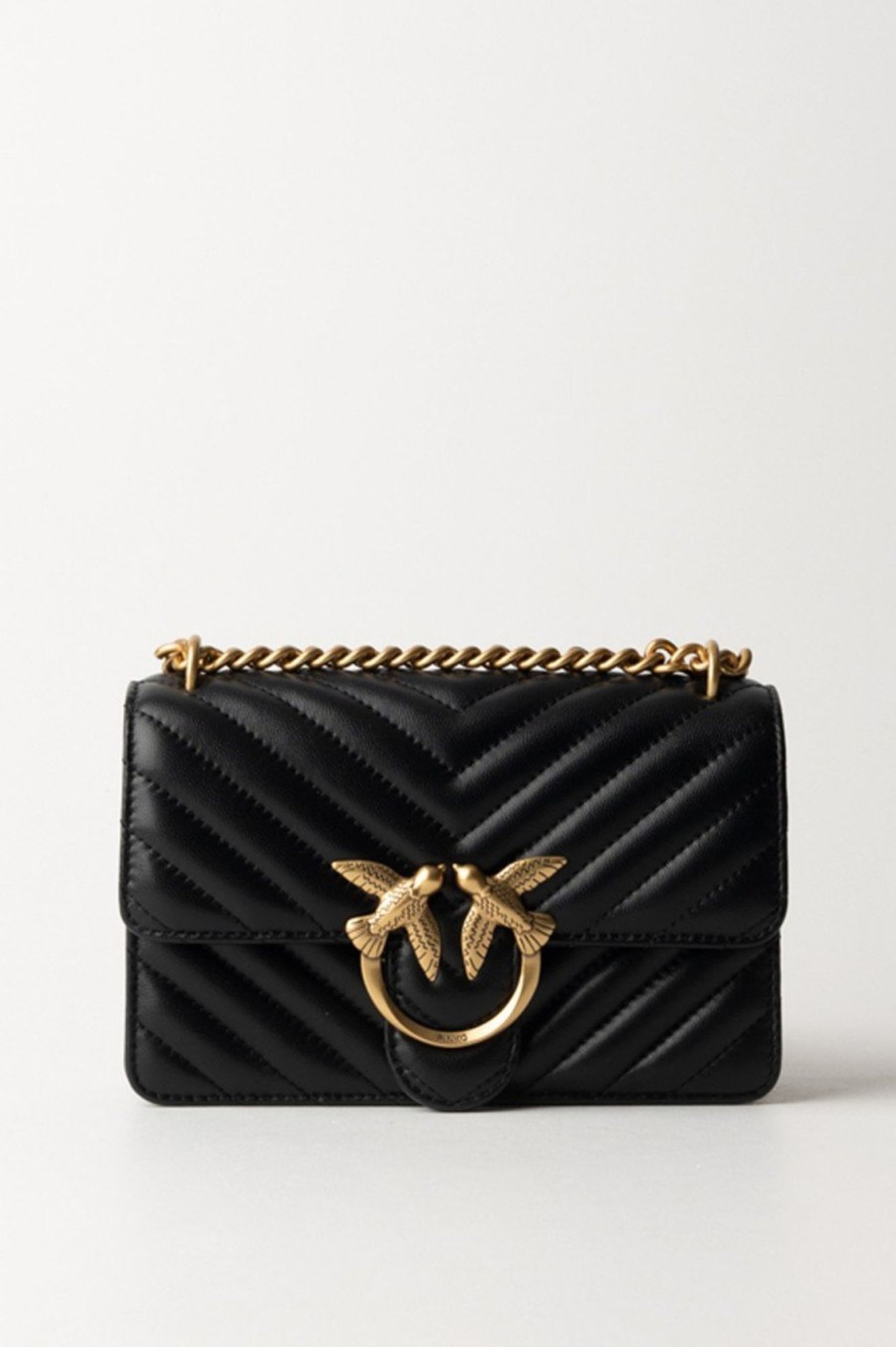 Pinko Love One Mini Bag Trapuntata Nero-Antique Gold Hot