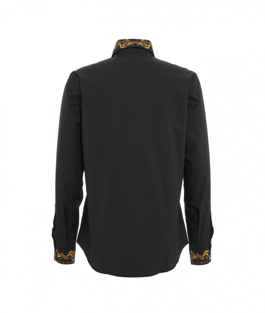 Versace Camicia Con Collo Stampato Nero Online