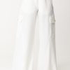 Pinko Pantaloni Cargo Fluidi In Viscosa Stretch Bianco-Biancaneve New