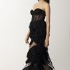 Aniye By Abito Lungo Con Balze In Pizzo Lacy Black New