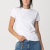 Elisabetta Franchi T-Shirt Con Mostrine Gesso Wholesale