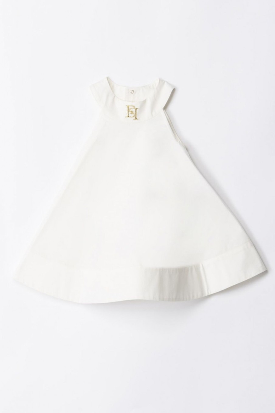 ELISABETTA FRANCHI BAMBINA Abito Ampio Con Ricamo Logo Light Cream Hot