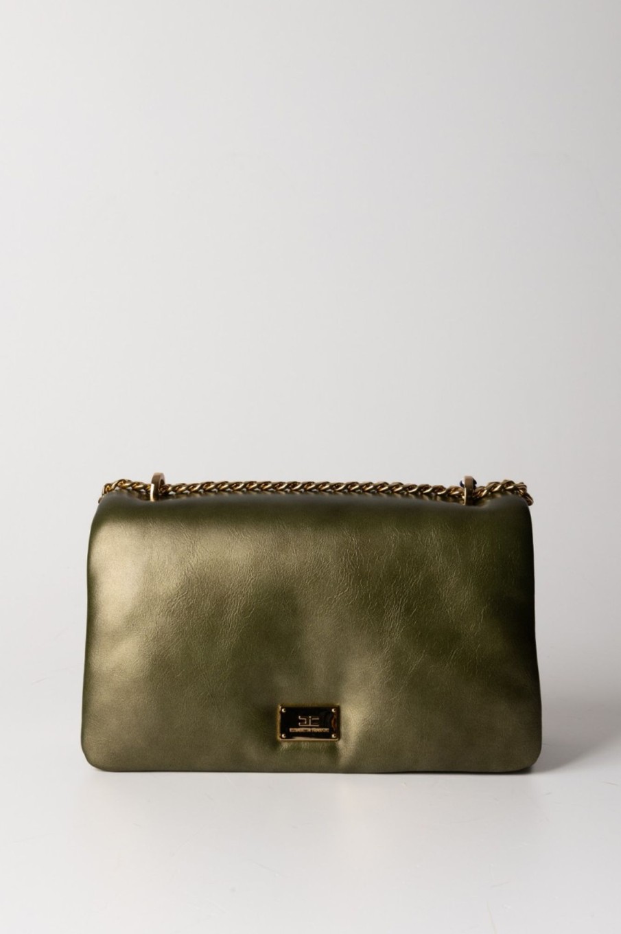 Elisabetta Franchi Borsa Puffy Piccola Olive Oil Online