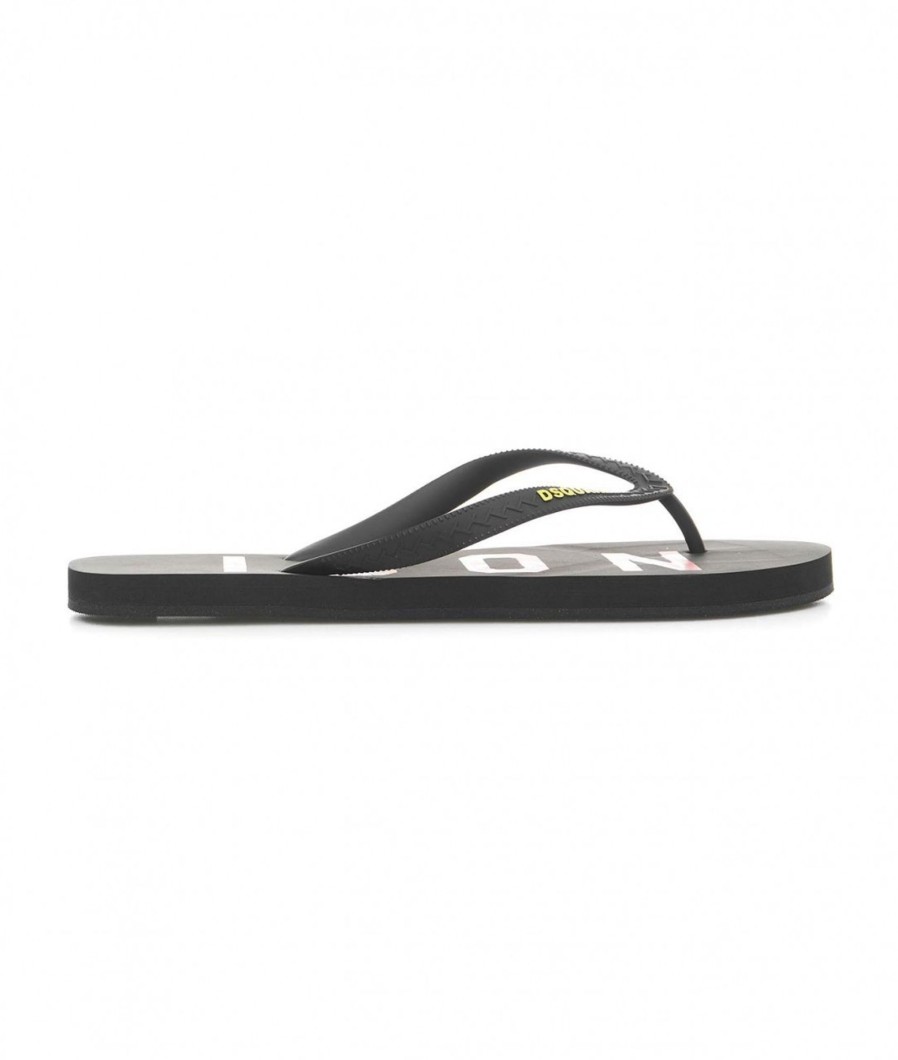 Dsquared2 Flip Flops Nero Wholesale