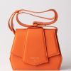 Patrizia Pepe Borsa Tracolla Con Zip E Patta Solar Orange New