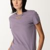 Elisabetta Franchi T-Shirt Con Catena Candy Violet New