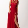 Elisabetta Franchi Abito Red Carpet In Tulle Red Velvet Best