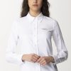 Elisabetta Franchi Camicia In Popeline Ricamo Logo Bianco New