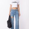 Gaelle Paris T-Shirt Cropped Con Stampa Logo Bianco New