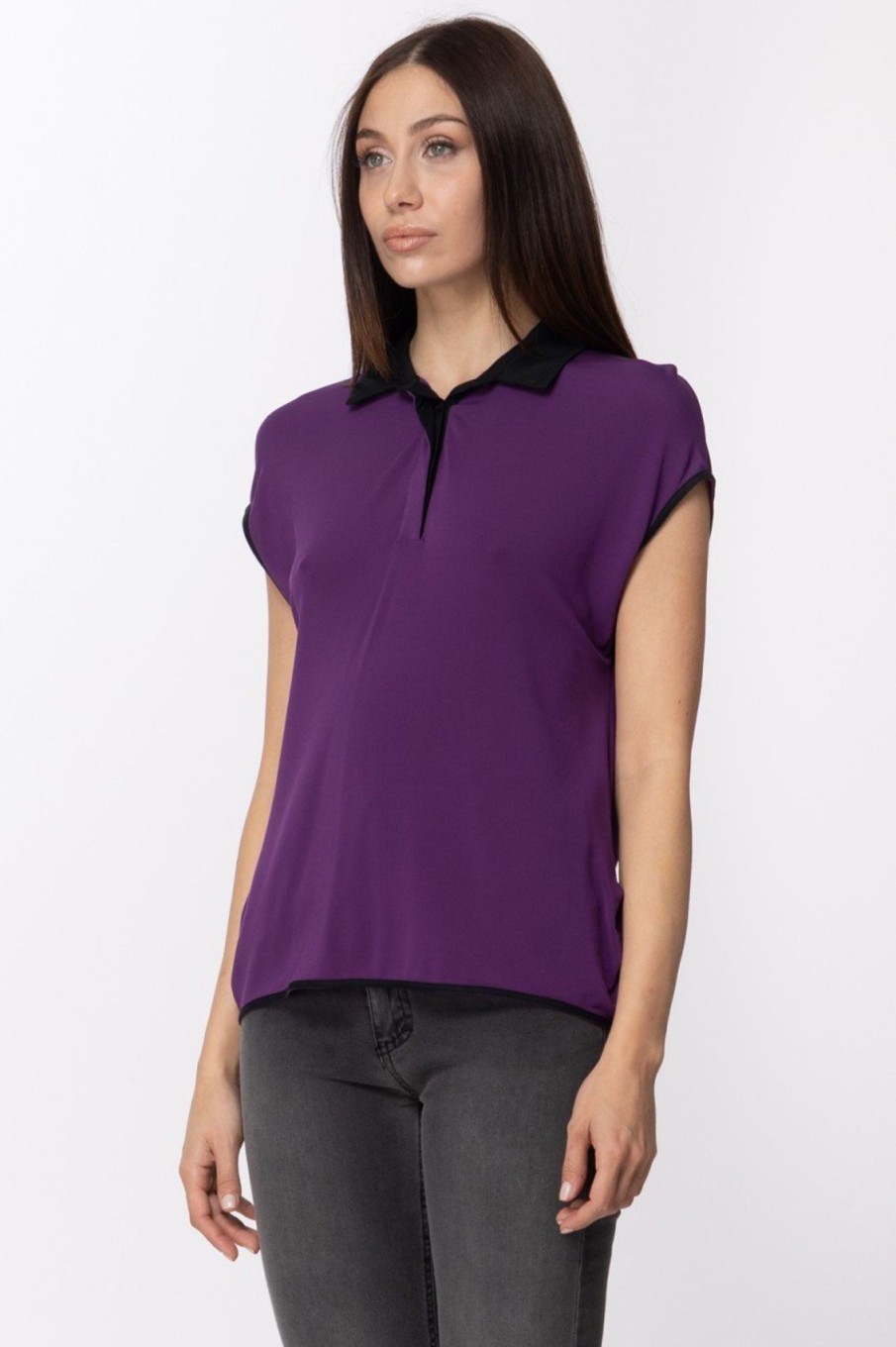 Manila Grace Tshirt Polo Viola Clearance