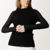 Semicouture Maglia Dolcevita Bimateriale Nero Best