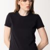 Elisabetta Franchi T-Shirt Con Mostrine Nero Wholesale