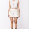 Mangano Mangano: Camicia Lauren Voila Smanicata Corta Offwhite Clearance