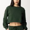 Patrizia Pepe Felpa In Cotone Crop Tuscany Green Clearance