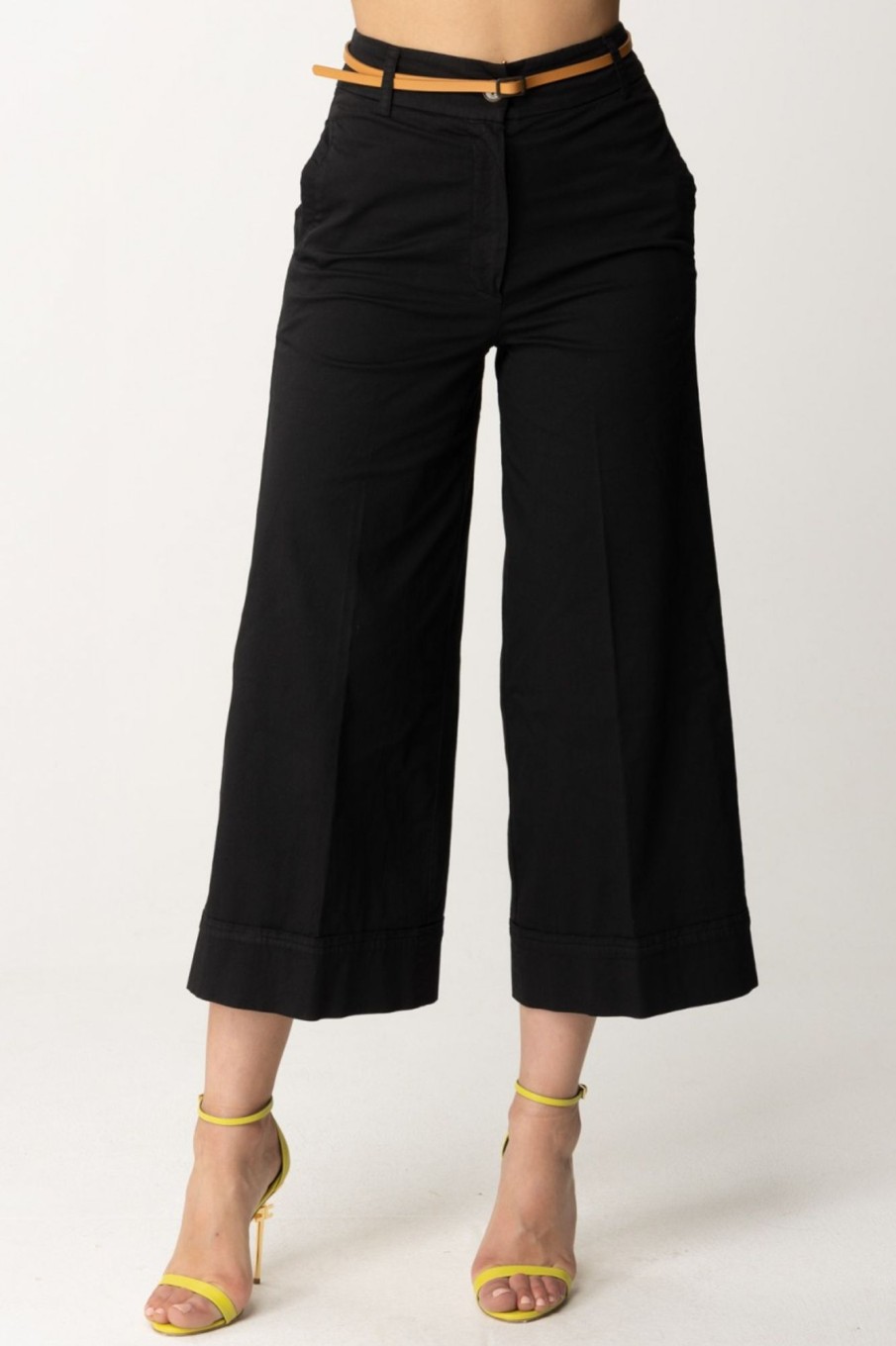 Alessia Santi Pantaloni Cropped Con Cintura Nero Diamante Best