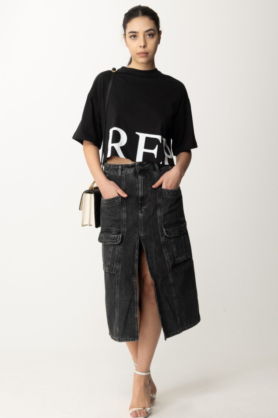 Replay Gonna Midi In Denim Con Tasconi Black Hot