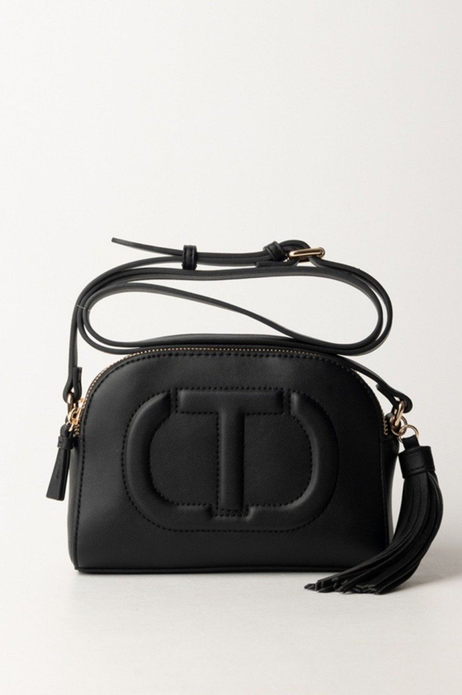 Twin-Set Borsa A Tracolla Piccola Con Oval T E Nappa Nero Hot