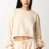 Patrizia Pepe Felpa In Cotone Crop Ivory Skin Hot