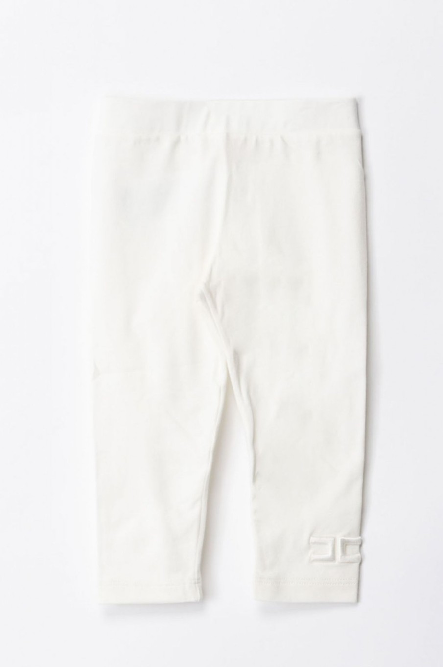 ELISABETTA FRANCHI BAMBINA Leggings Con Logo Cc Ricamato Light Cream Online